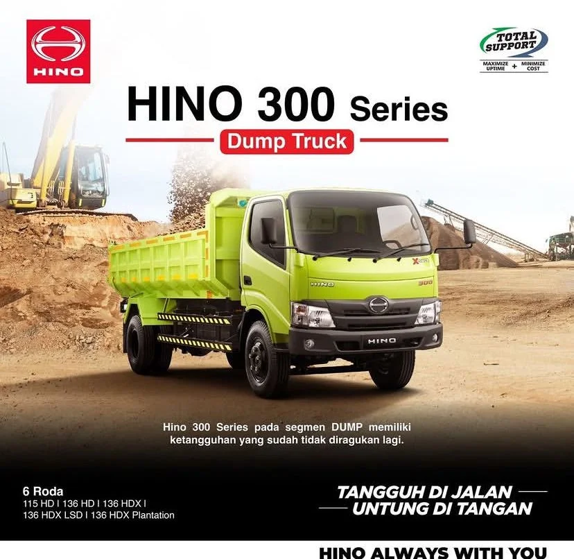 Artikel Hino - Hino 300 Series Dump Truck, Siap Hadapi Medan Berat dengan Efisiensi Tinggi