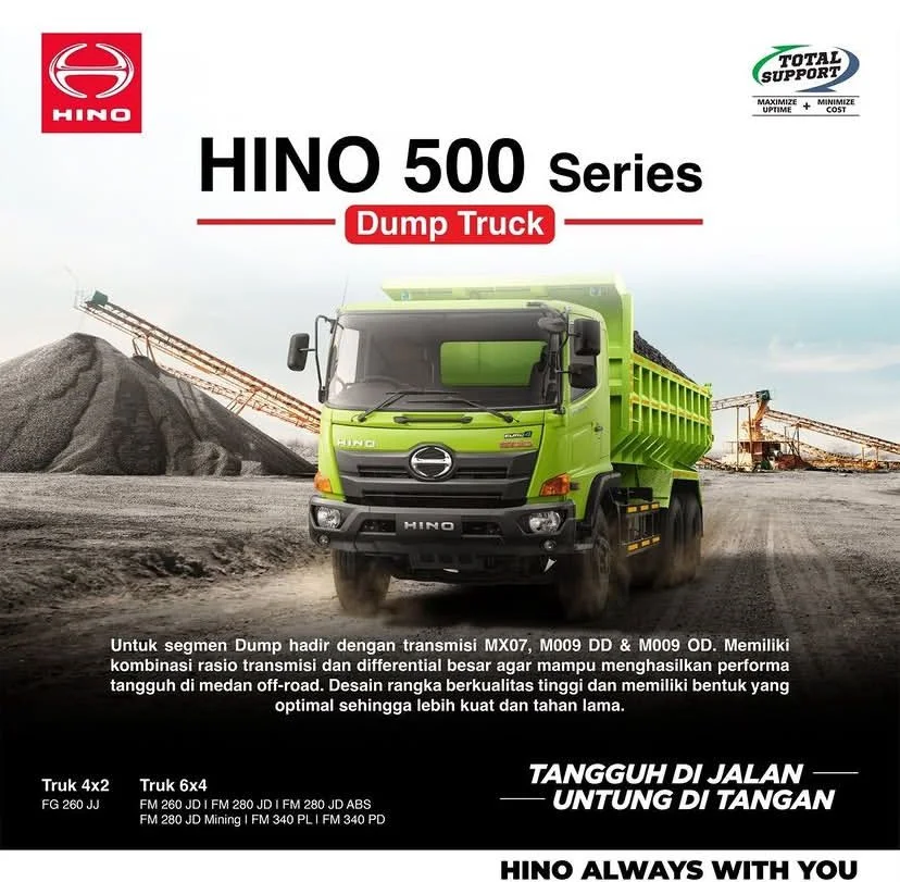 Artikel Hino - Dukung Proyek Anda Lebih Efisien dengan Hino 500 Series Dump Truck