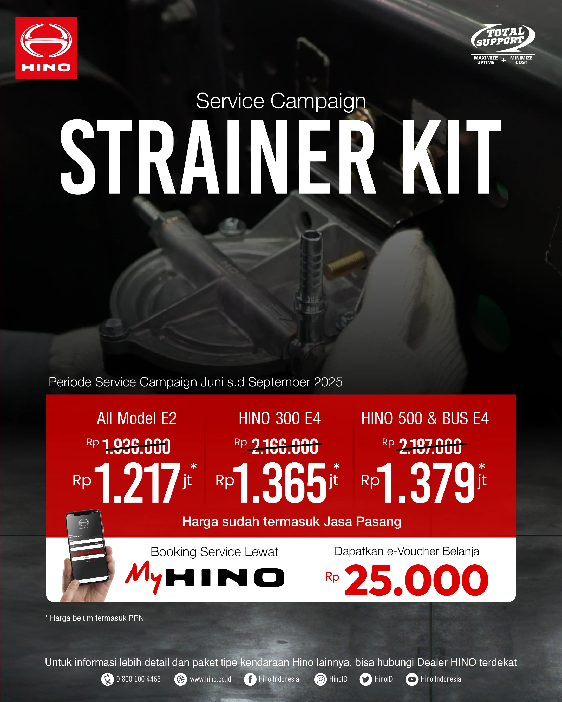 Service Campaign Hino Strainer Kit Harga Spesial Mulai Rp 1,2 Juta