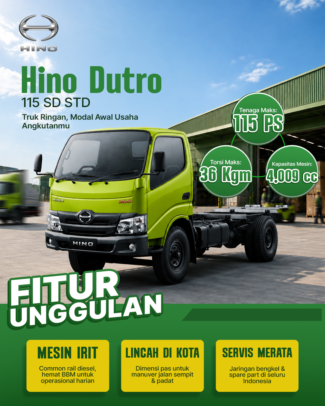 DEALER HINO TANGERANG - HINO DUTRO 115 SD STD — ANDAL UNTUK BISNIS ANDA